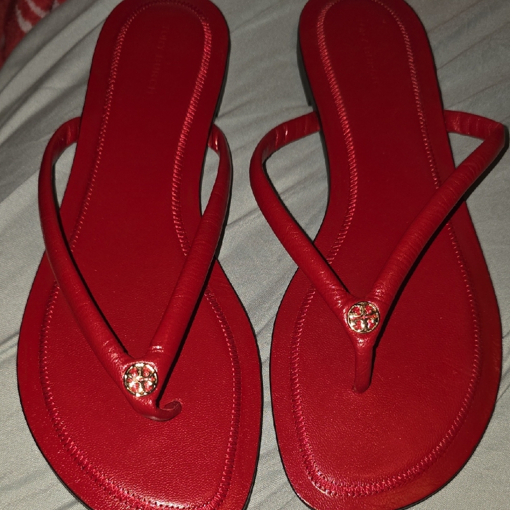 Tory Burch Vibrant Red Flip-Flop Sandals